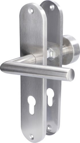 ALPERTEC Türbeschlag aus Edelstahl in Silber gebürstet für Türen mit 72 mm Profilzylinderlochung - Bild 1