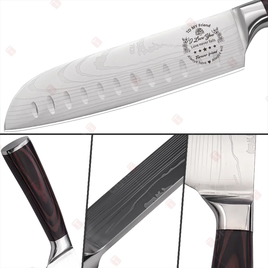 LightTOP Damast Kochmesser in Silber mit Geschenkbox - Bild 5