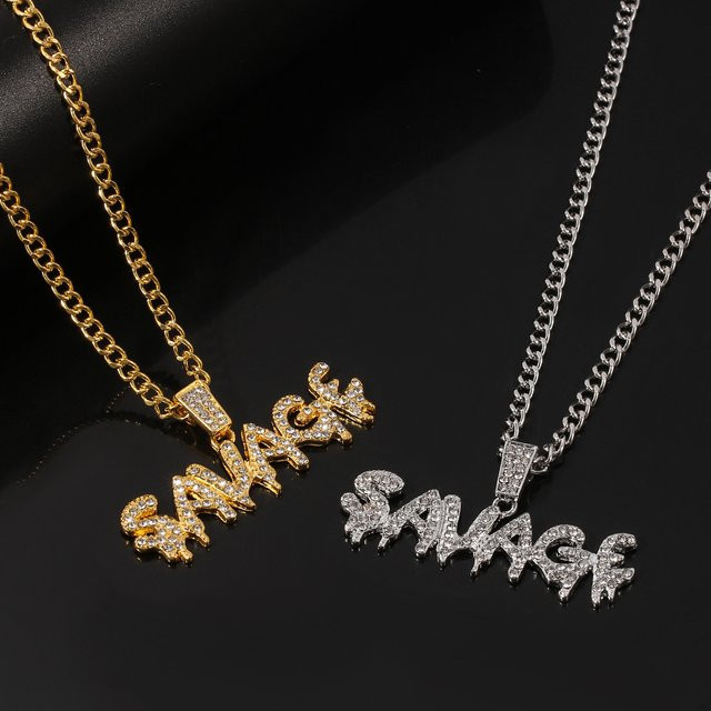 TAKARA TOMY Halskette, Strass-Buchstaben, Kristall, Gold, Unisex - Bild 1