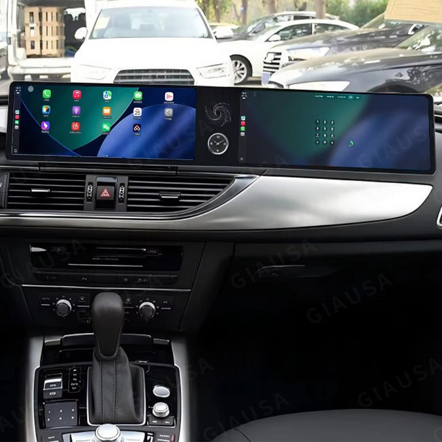 YANFU Android Auto Dual Screen Multimedia Radio für Audi A6L 2013-2018 mit GPS und Band Recorder in Schwarz - Bild 1
