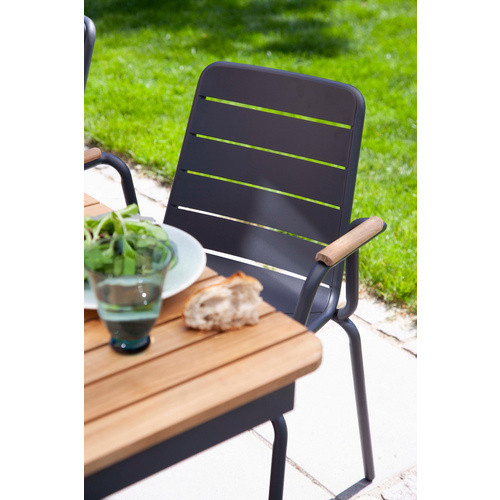 Cinas Gartenmöbelset Parc aus Teakholz und Aluminium, 5-teilig mit 4 Sitzplätzen, Schwarz/Anthrazit - Bild 3