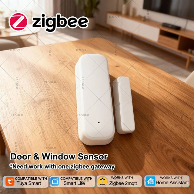 Tuya Zigbee Smart Tür- und Fenstersensor Kontakt Sensor in Weiß zur Home Security mit Z2MQTT Kompatibilität - Bild 1