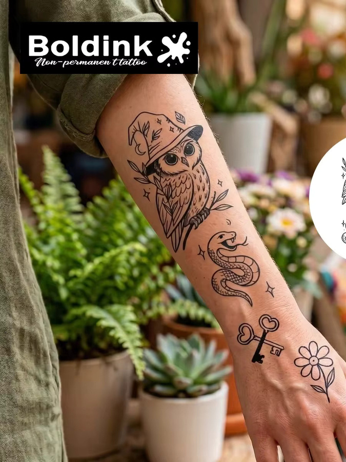 BOLDINK Dark Forest Tattoo-Aufkleber, Unisex - Bild 5