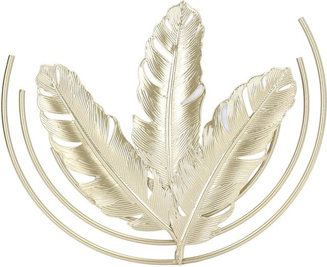 OutsideWorld Wandskulptur aus Eisen in Gold und Beige mit floralem Design - Bild 1