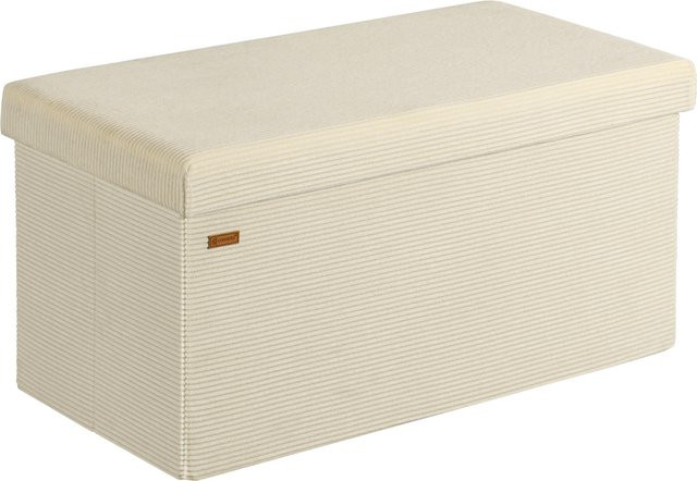 CASARIA Sitzbank aus Cord in Beige, faltbar, B/T/H: 76 x 38 x 38 cm - Bild 1