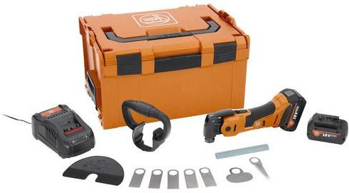 Fein AMM 700 1.7 Q Akku-Multifunktionswerkzeug 18V mit 2 Akkus, Ladegerät, 13-teiligem Zubehör und Koffer in Orange