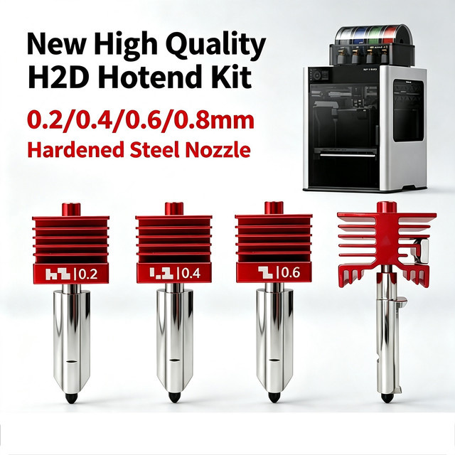P2S X2D H2D Hotend-Kit mit gehärteten Stahldüsen 0,2/0,4/0,6/0,8 mm für Bambu P2S X2D H2D H2S H2C A1/A1mini - Bild 1