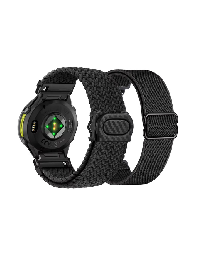 2er-Set elastische Nylonarmbänder von DAINU für Garmin Forerunner 970 965 955 945 935 745 Unisex Schwarz - Bild 5