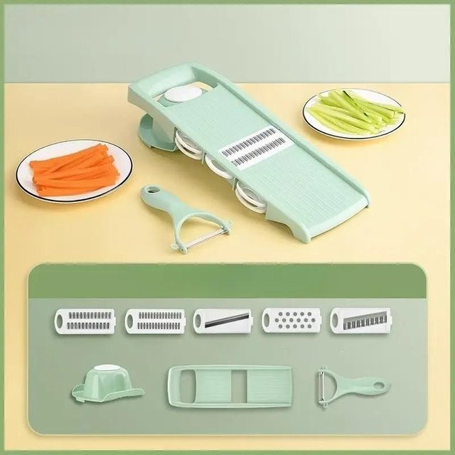 MTMA Multifunktionales Gemüsehobel-Set mit Mandoline und Handschutz in Grün - Bild 1