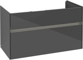 V&B Waschtischunterschrank Collaro mit Waschtisch und LED-Beleuchtung, Farbe Grau, B/T/H: 95,4 x 44,4 x 54,6 cm - Bild 1