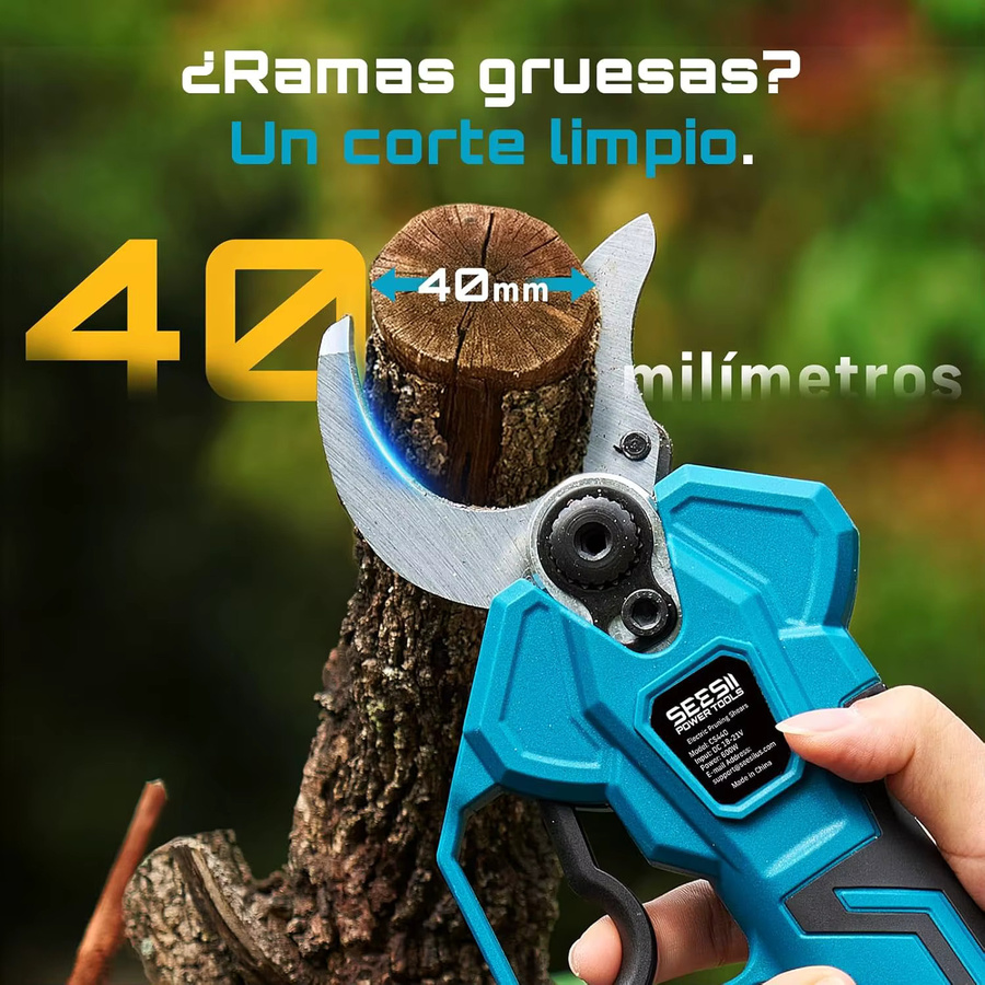 Seesii Bürstenlose Elektrische Astschere Blau für Makita 18V LXT Akku mit 40mm Schnittkapazität - Bild 3