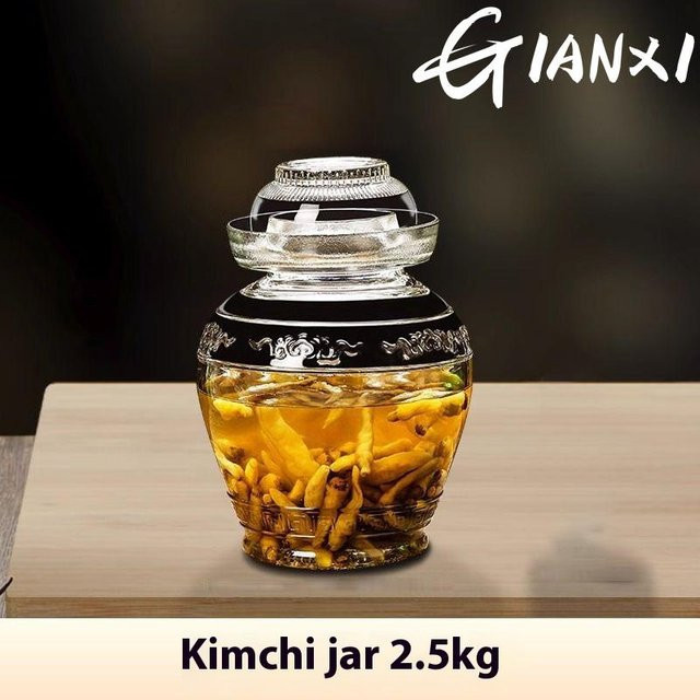 Yiran Furniture Einmachglas aus Glas in Schwarz und Transparent, lebensmittelechter versiegelter Glasbehälter für Zucker oder Knoblauch, extra groß - Bild 1