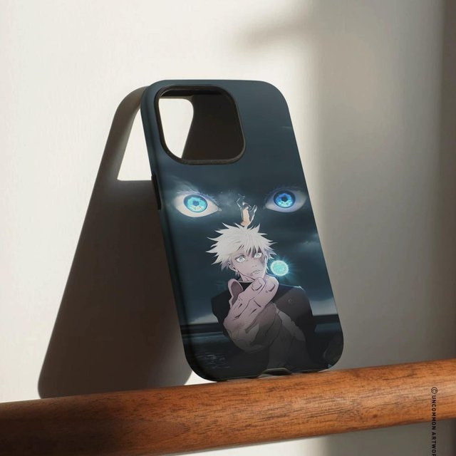 G-Gojo Anime Satoru Handyhülle für iPhone 17 16 15 14 13 12 Pro Max Plus in Weiß und Multicolour mit glänzender HD-Doppelschicht-Flüssighartschale - Bild 1