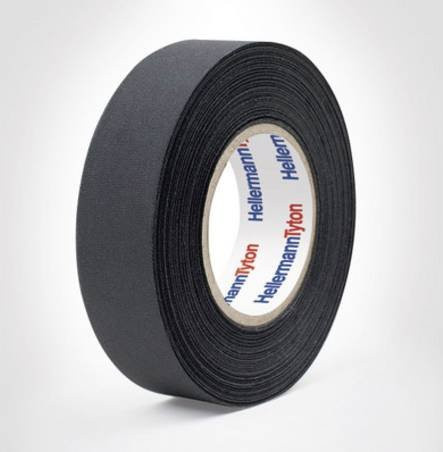 HellermannTyton HTAPE-PROTECT180-PET-BK Gewebeklebeband Schwarz Breite: 19 mm, Länge: 25 m - Bild 1