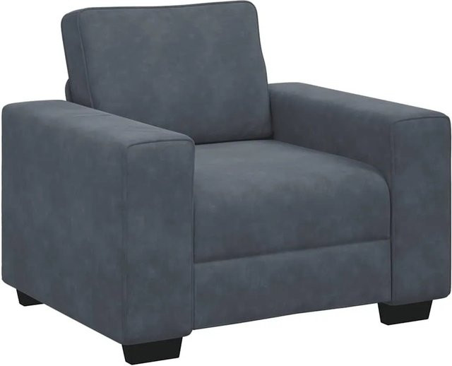 vidaXL Sessel aus Samt in Dunkelgrau mit Armlehnen B/T/H: 100 x 77 x 82 cm - Bild 1
