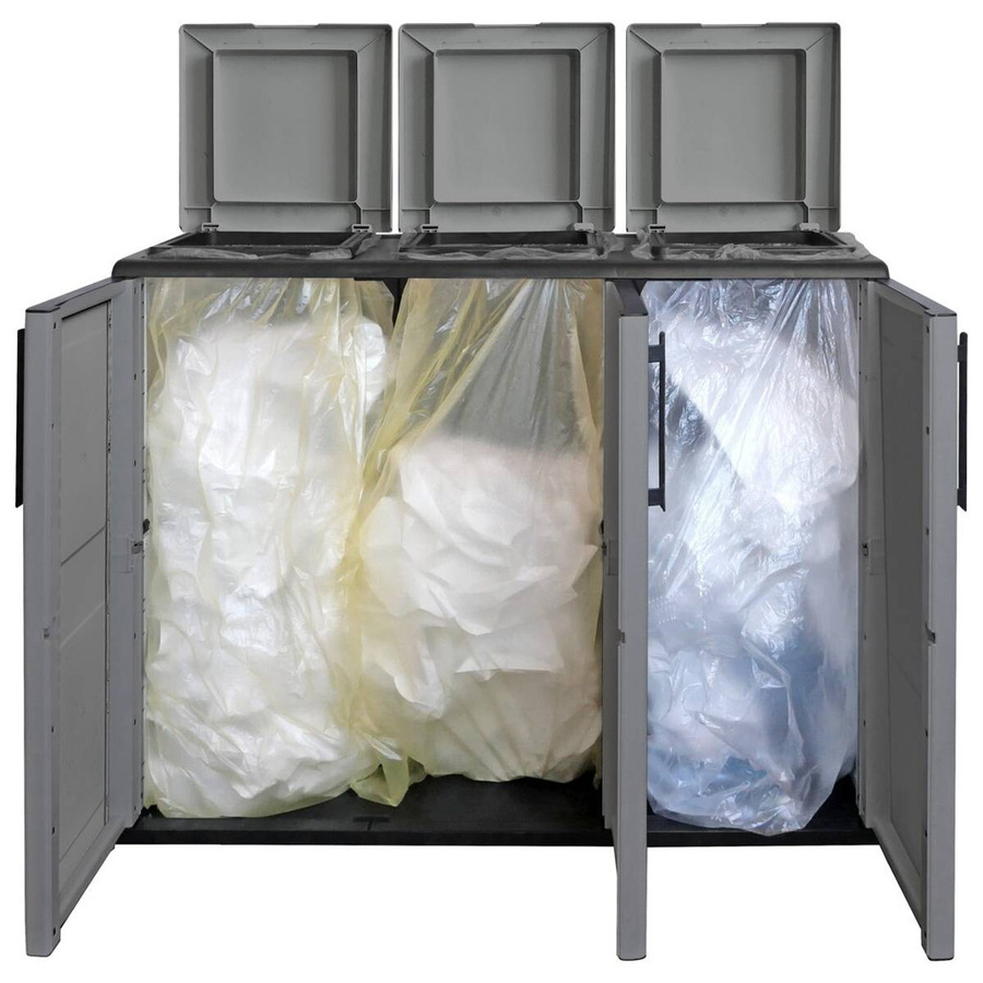 ArtPlast Mülltrennungsschrank Free grau Kunststoff B/H/T: 102 x 84 x 37 cm - Bild 2
