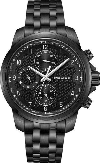 Police Herrenuhr, Quarz, Edelstahl, Schwarz, 44 mm, 5 ATM - Bild 1