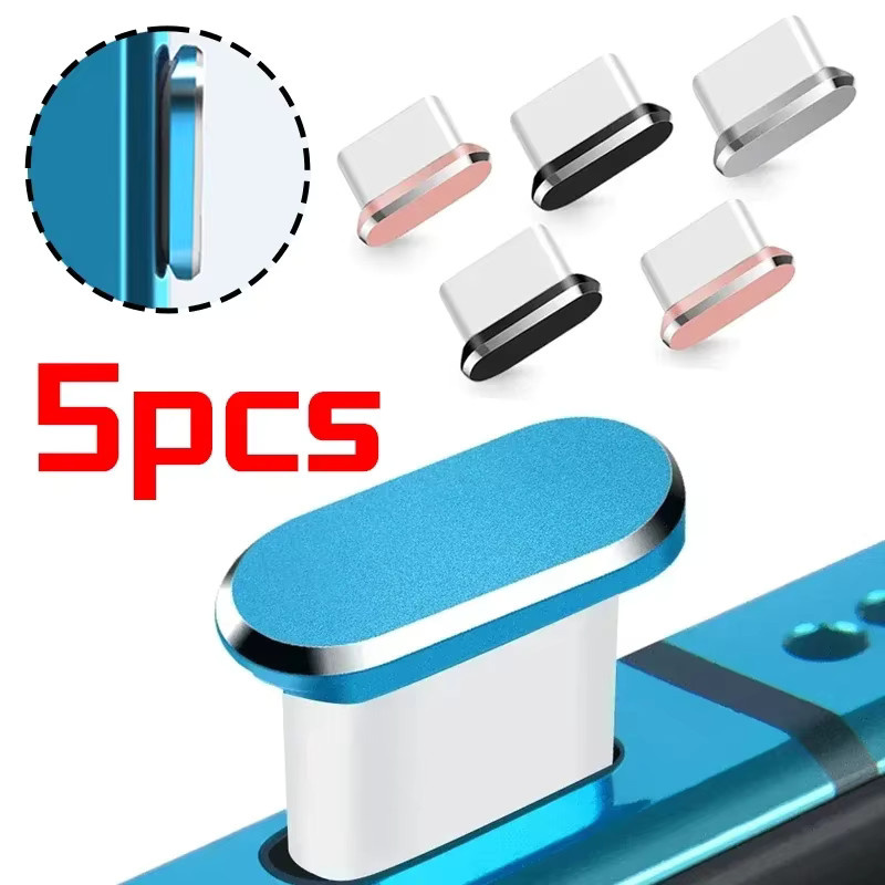 Metall Staubschutzstecker für iPhone 16 Pro Max und iPhone 15 Pro Max sowie USB-C Typ C Ladeport Schutz Kappe in Silber - Bild 2