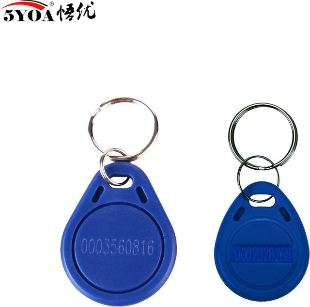 100 Stück RFID Schlüsselanhänger 125kHz ID Schlüssel Tag in Blau für Zugangskontrolle und Zeiterfassung TK4100 EM4100 - Bild 1