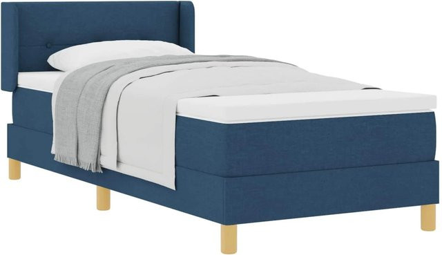 vidaXL Boxspringbett mit Matratze in Blau, B/T: 90 x 200 cm - Bild 1