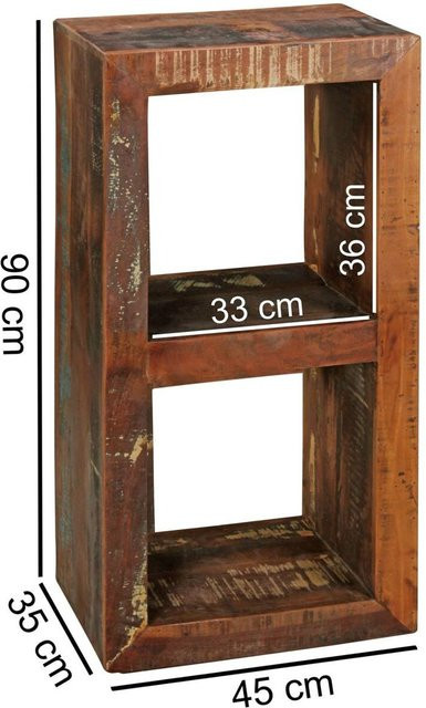 Wohnling Standregal in Braun im Shabby Chic Design, B/H/T: 45 x 90 x 35 cm - Bild 1