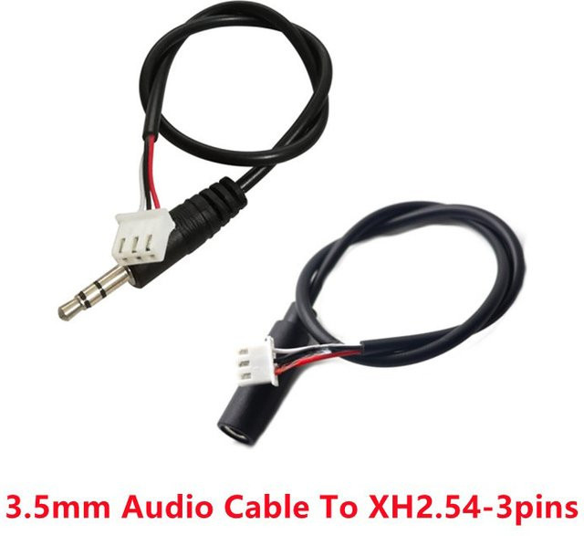 KOQZM Stereo-Audiokabel von 3,5 mm Klinke auf XH2.54 3-poliger Terminal, schwarz - Bild 1