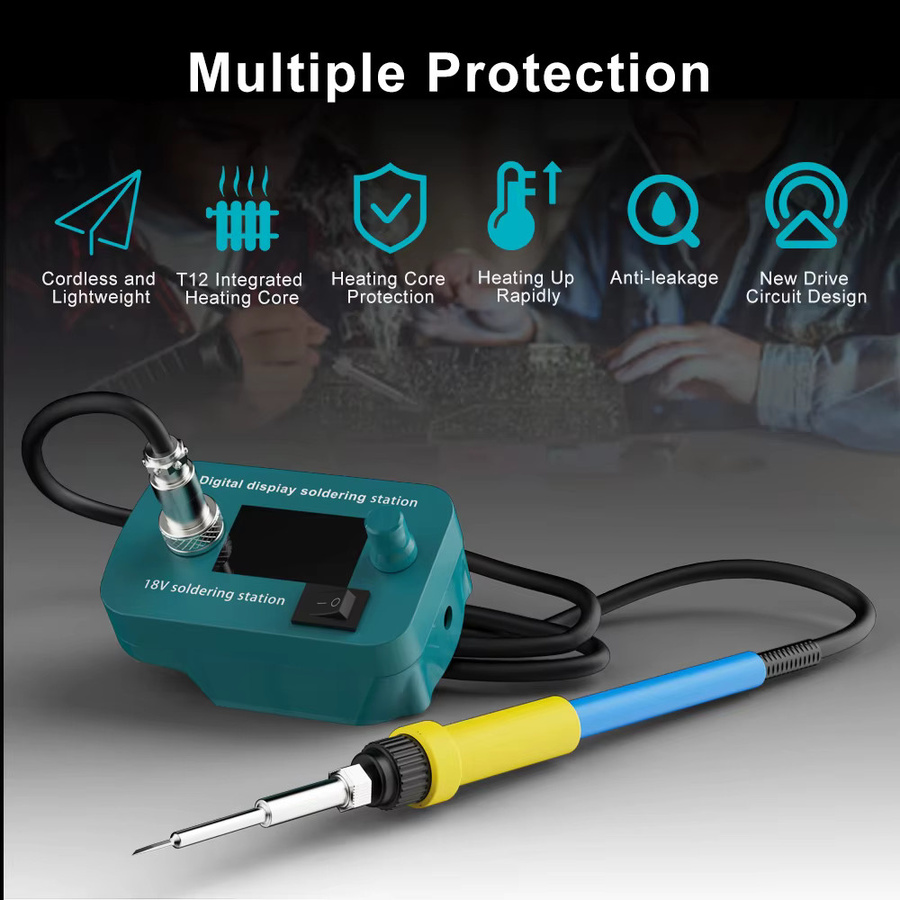 Synxiter Kabelloser Lötkolben 18 V mit einstellbarer Temperatur für Makita, DeWalt, Milwaukee und Bosch - Bild 3