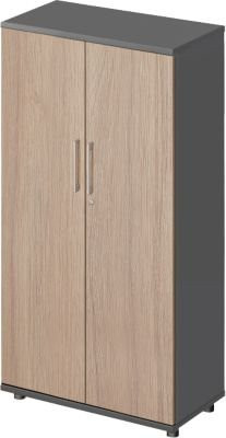 Schäfer Shop Genius TETRIS WOOD Flügeltürenschrank mit 4 Türen, Farbe Graphit/Eiche, Breite: 80 cm - Bild 1