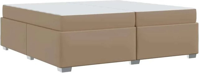 vidaXL Bettrahmen mit Matratze in Cappuccino, Stoff und Holz, B/T: 200 x 200 cm - Bild 1