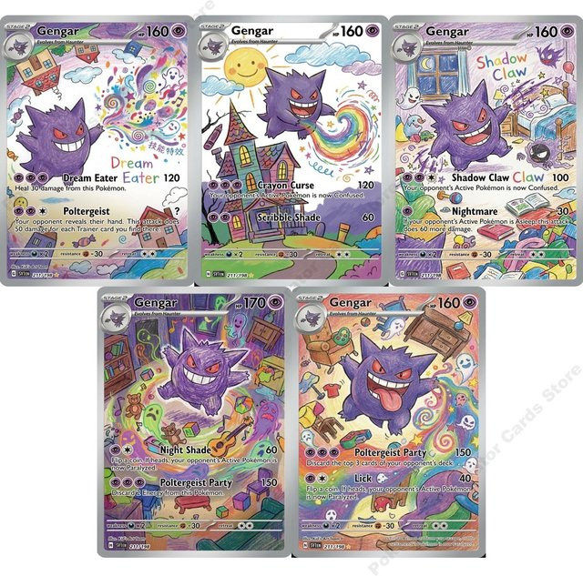 Potdemiel Pokémon Gengar, Spielkarten, 5-teiliges Set - Bild 1