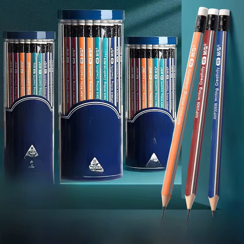 M&G Holzbleistifte 2B in Mehrfarben, 50 Stück Packung, ungiftige Graphitstifte für Schüler und Kinder - Bild 3