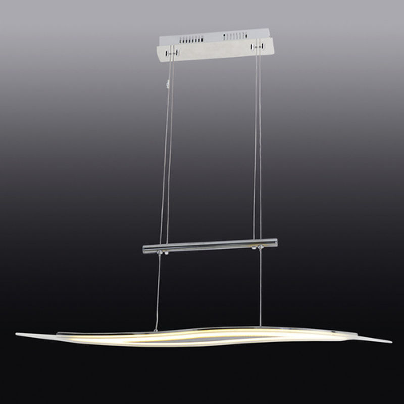 Näve LED Pendelleuchte Wave in Chrom und Transparent, höhenverstellbar und dimmbar, B/T/H: 9,3 x 15,0 x 60,0 cm - Bild 3