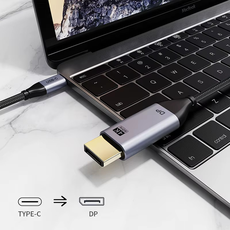CABLETIME USB-C auf DisplayPort Kabel für Thunderbolt 3 und USB 3.1 Typ C zur 4K 60Hz Videoübertragung - Bild 3