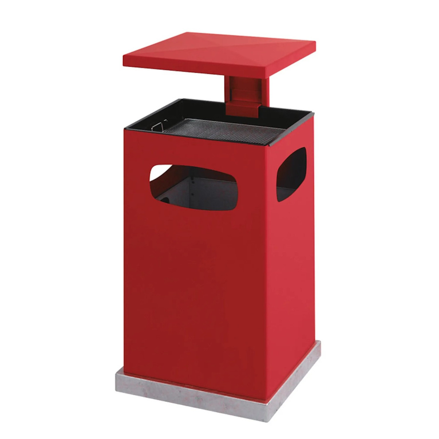 PROREGAL Metall Kombischarrer mit abnehmbarem Dach in Rot, H x B x T: 95,5 x 50 x 50 cm - Bild 2
