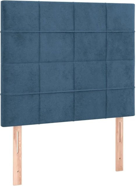 vidaXL LED Kopfteil aus Samt in Dunkelblau mit USB-Ladeport und integrierter Beleuchtung, B/T/H: 128 x 5 x 80 cm - Bild 1