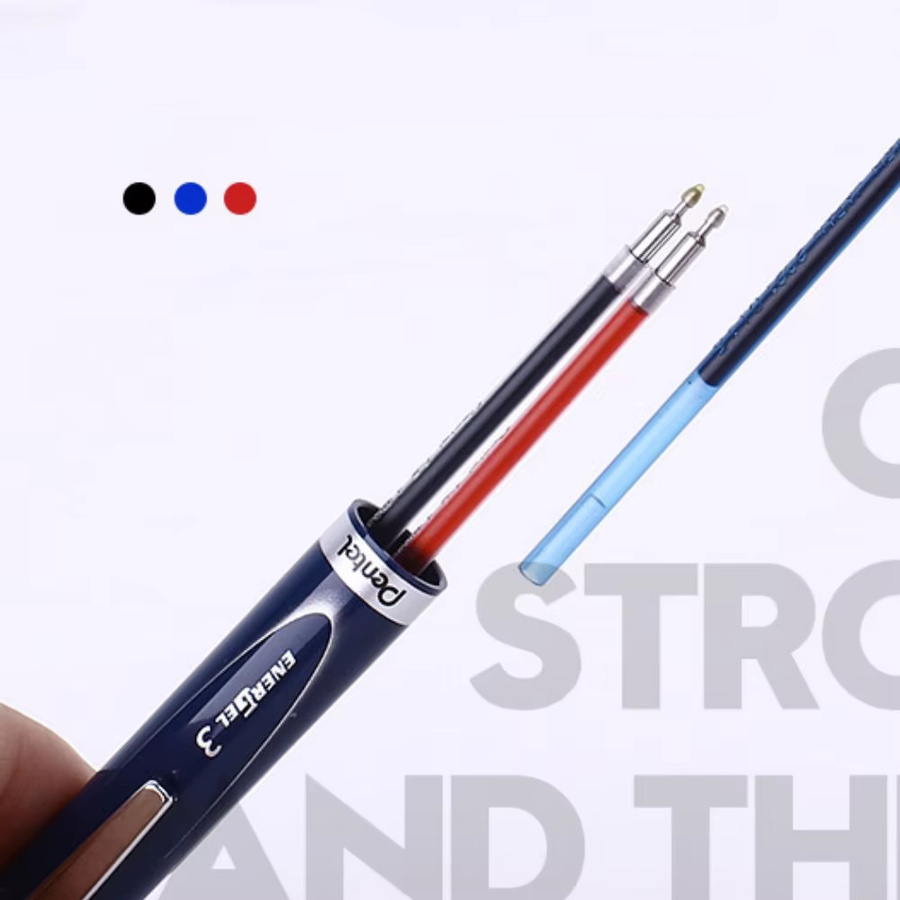 Pentel Energel 3-in-1 Mehrfarb-Gel-Kugelschreiber mit 0,5 mm Spitze in Schwarz, Rot und Blau - Bild 4