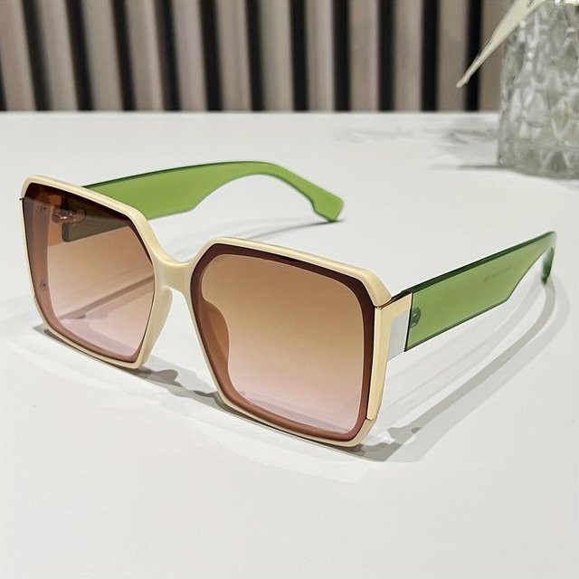 Dote Sonnenbrille Rechteckig, Damen, Vollrand, Kunststoff, beige - Bild 1