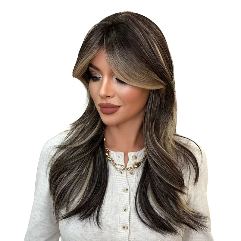 7JHH WIGS Perücke Damen, schwarz mit blonden Highlights - Bild 4