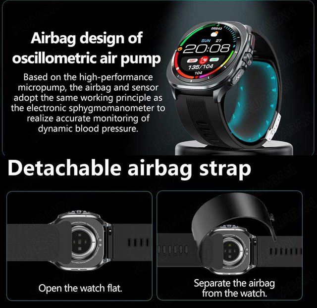 MTIMENX Smartwatch, Schwarz, Silikon, EKG, Unisex - Bild 1
