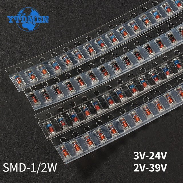 YTDMEN SMD LL34 Zener Diode Kit 300 Stück, 0,5W, 3V-24V bis 2V-39V, inklusive 1N4148 SMD Dioden Set - Bild 1