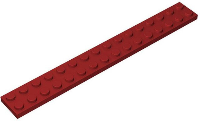 Yiran toy 4282 Dünne Platten 2x16 Grundplatte, 11-teiliges Set, dunkelrot - Bild 1