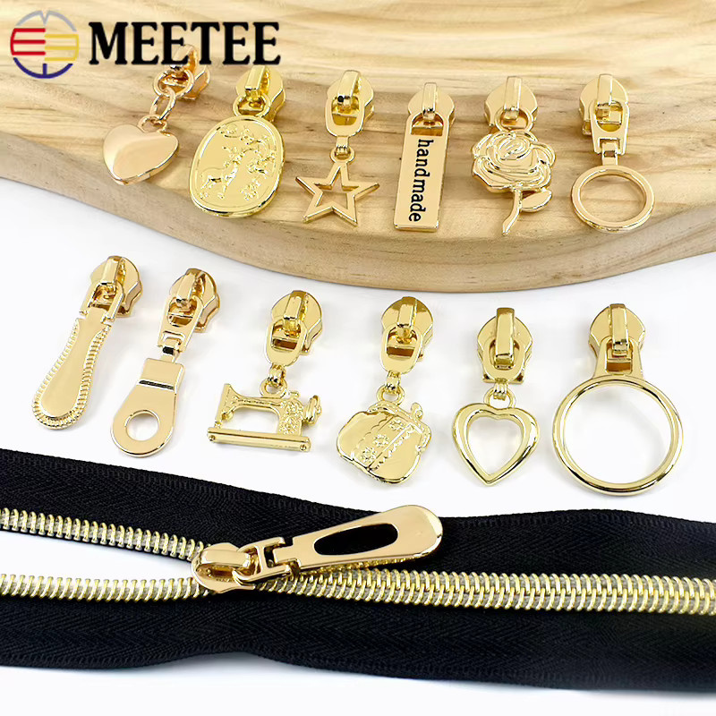 20 Stück Meetee Reißverschluss Schieber Nr. 5 aus Metall in Gold für Nylon-Reißverschlüsse und DIY-Reparaturen - Bild 2