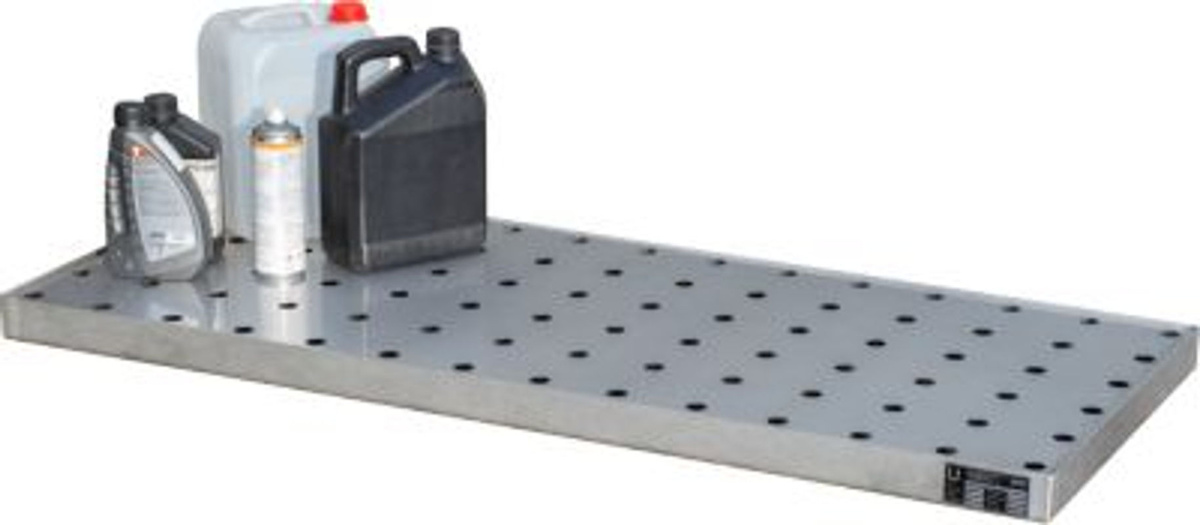 Bauer Südlohn Kleingebindewanne KGW 4/M V4A mit Lochblechrost aus Edelstahl in Silber, B: 60,0 cm, T: 139,0 cm, H: 6,0 cm - Bild 2