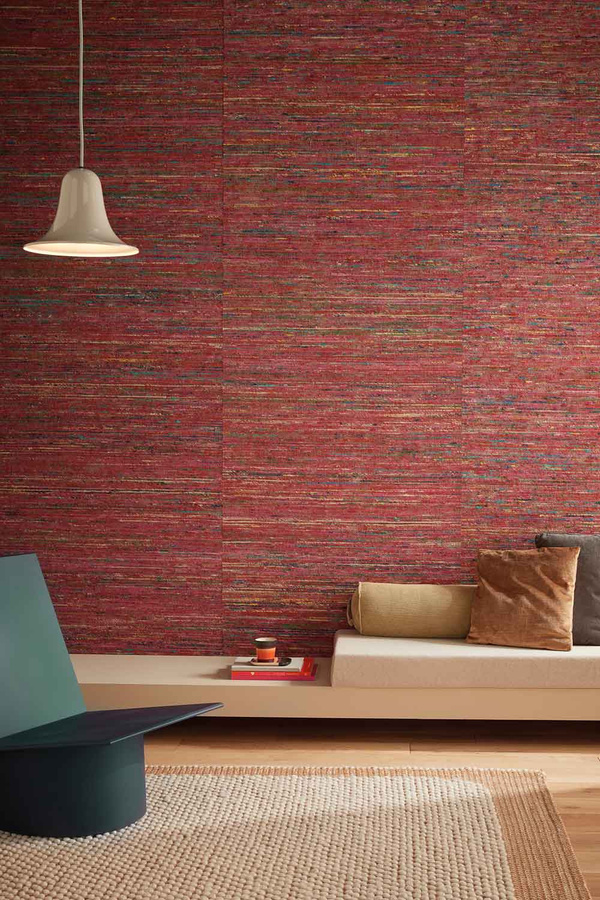 Omexco Tapete Entwined LS201 in Rot mit abstraktem Design aus Vlies und Textil - Bild 1