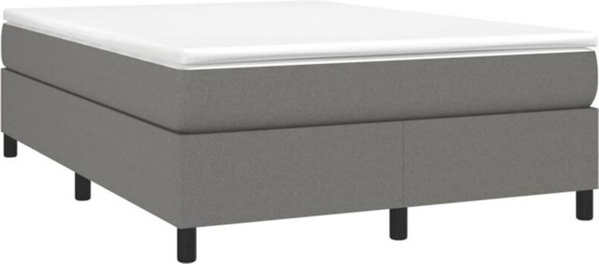 Vidaxl Boxspringbett mit Matratze aus Stoff in Anthrazit, B/T/H: 140 x 200 cm - Bild 1