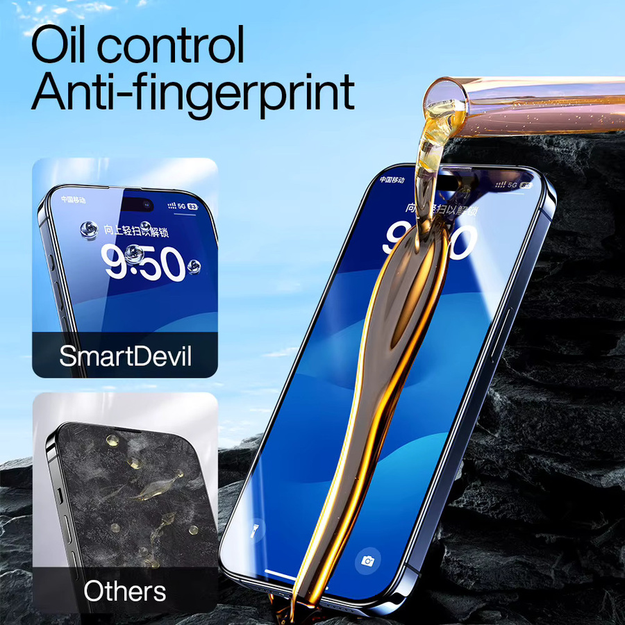 SmartDevil Staubfreier Displayschutz aus gehärtetem HD-Glas für iPhone 15 Pro Max, iPhone 15, iPhone 14 Pro und iPhone 15 Plus, transparent, vollständige Abdeckung - Bild 2