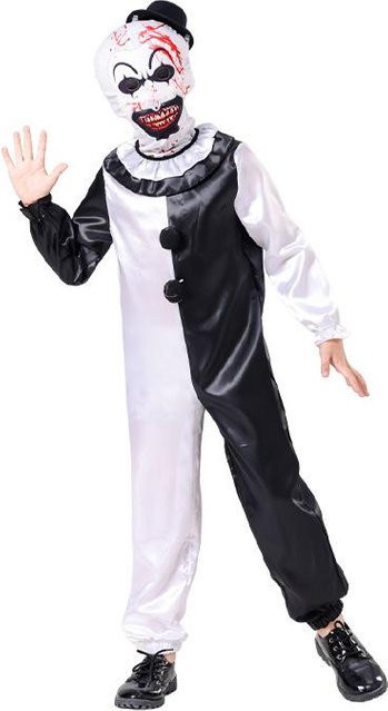 Seelenraubender Clown Halloween Kostüm für Kinder, Horror Rollenspiel Bühnenoutfit, white - Bild 1