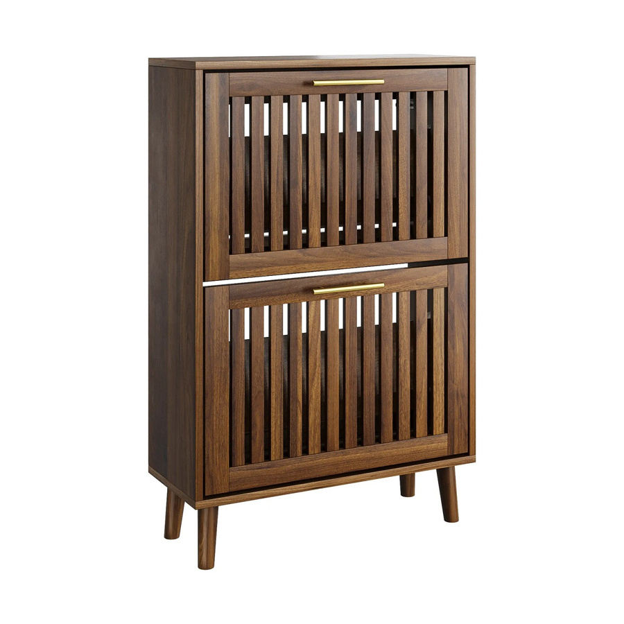 okwish Schuhschrank für den Flur mit 2 Klappschubladen in Braun, B/T/H: 60 x 24 x 93 cm - Bild 2