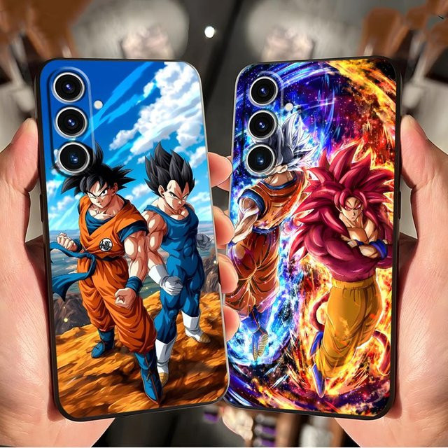 Dragon Ball Anime Vegeta Handyhülle für Samsung Galaxy S25 Edge, S24 Plus, S21 FE, S20 und S23 Ultra, Schwarz, Soft Phone Cover - Bild 1