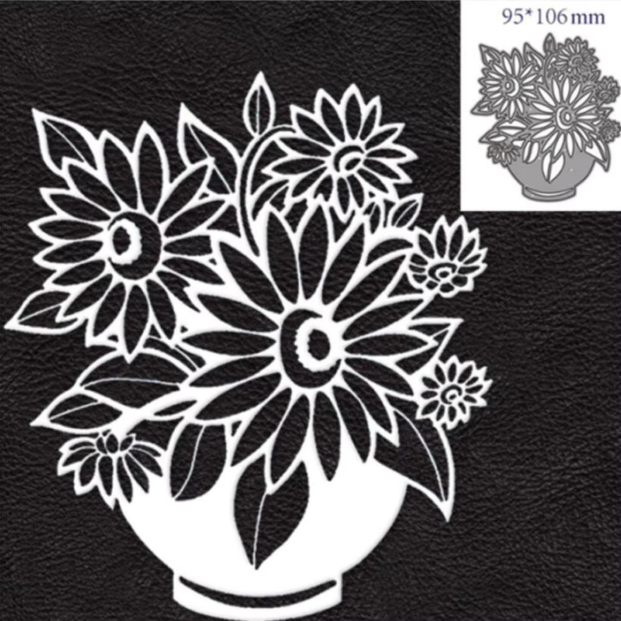 Metall Stanzform Set mit Blumen und Blättern für Scrapbooking und Papierbastelarbeiten - Bild 2